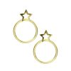 Joyas Enchapadas BLACK Enchapado En Oro | Aros Enchapados En Oro Estrellas Satinadas Con Argolla