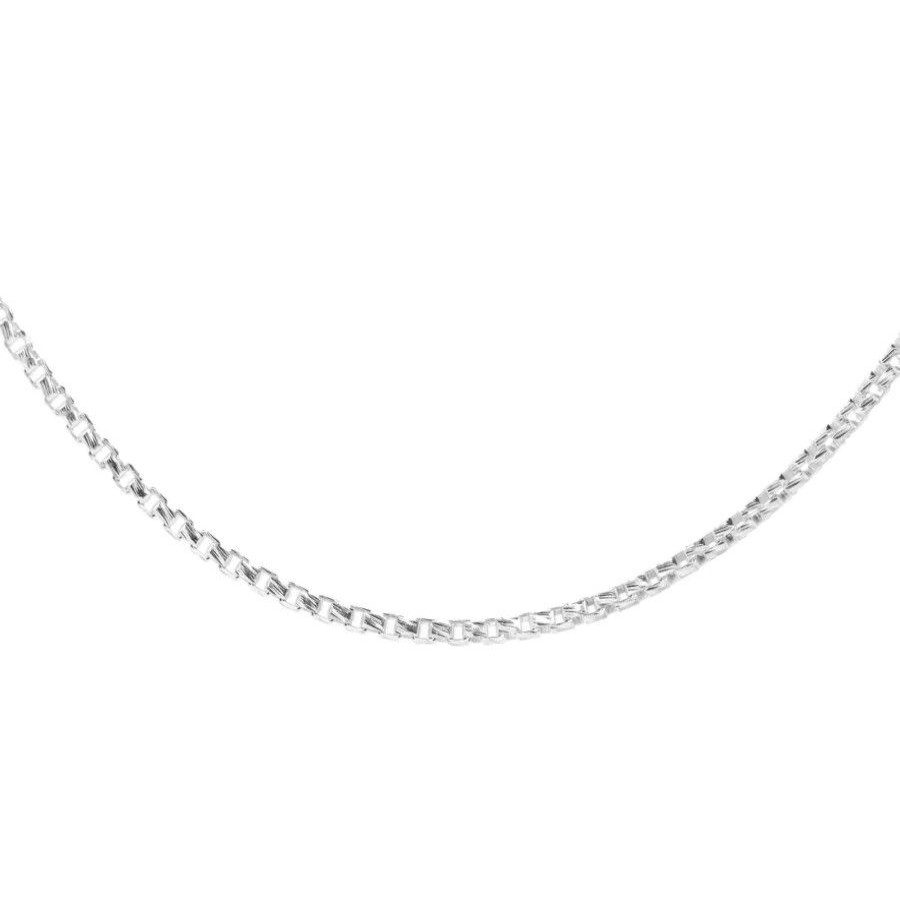 Joyas De Plata Marca DJOYAS | Cadena De Plata 925 Estilo Veneciana Limada 50 Cm