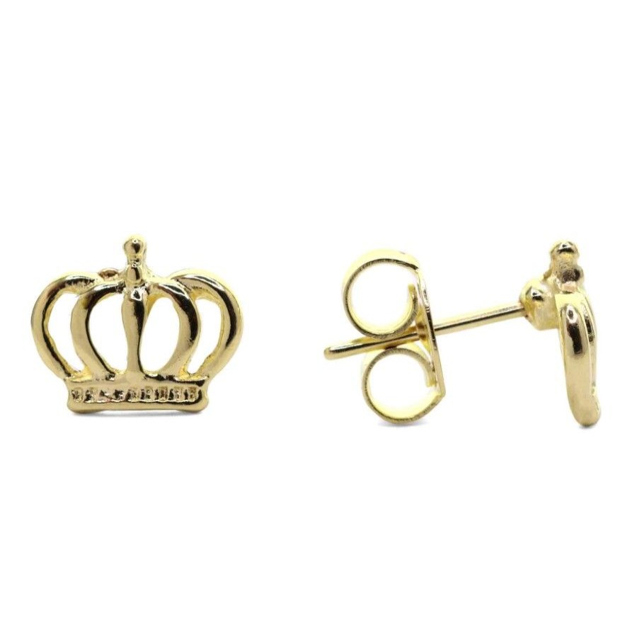 Joyas Enchapadas Marca DJOYAS Enchapado En Oro | Aros Enchapados En Oro Mini Coronas