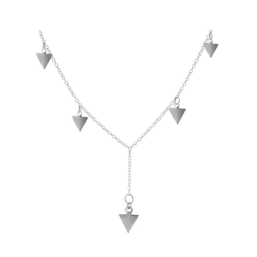 Joyas De Plata BLACK Collares De Plata | Collar Diseno Triangulos Liso