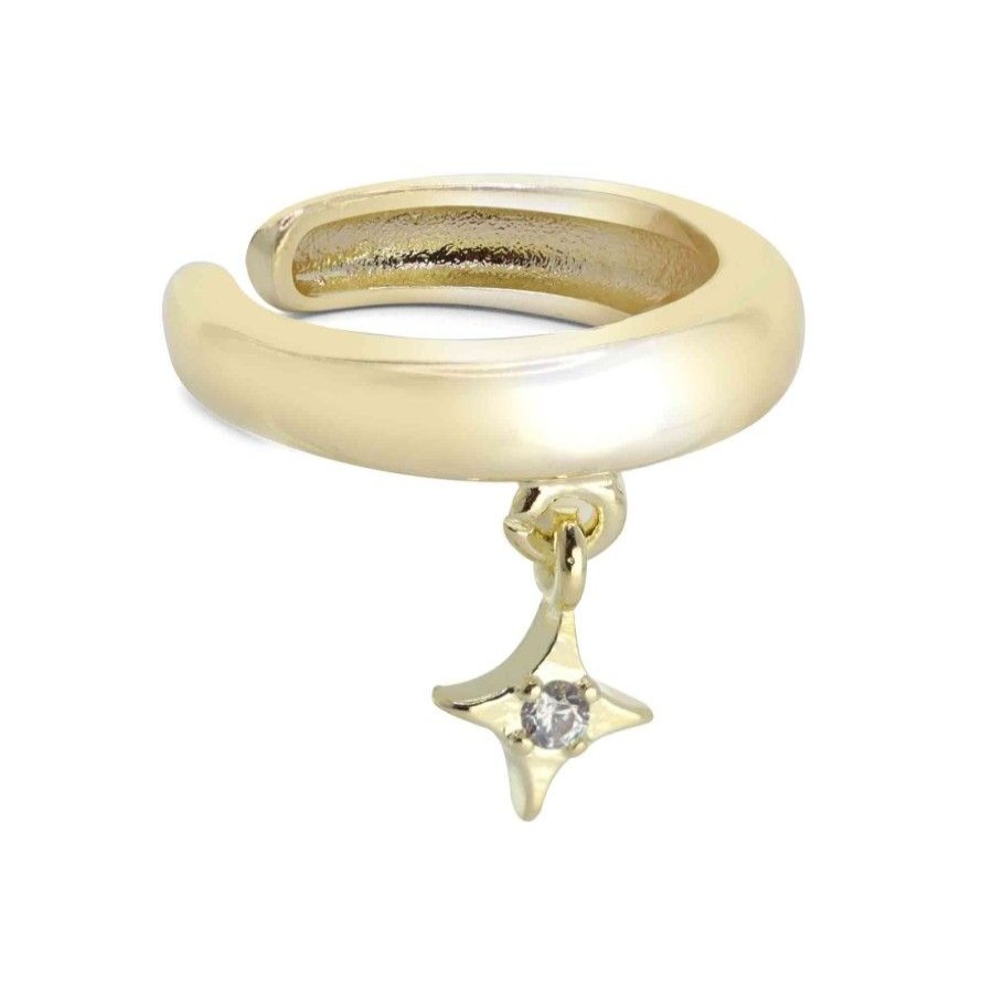 Joyas Enchapadas Marca DJOYAS Enchapado En Oro | Aro Enchapado En Oro Cuff Estrella Circon