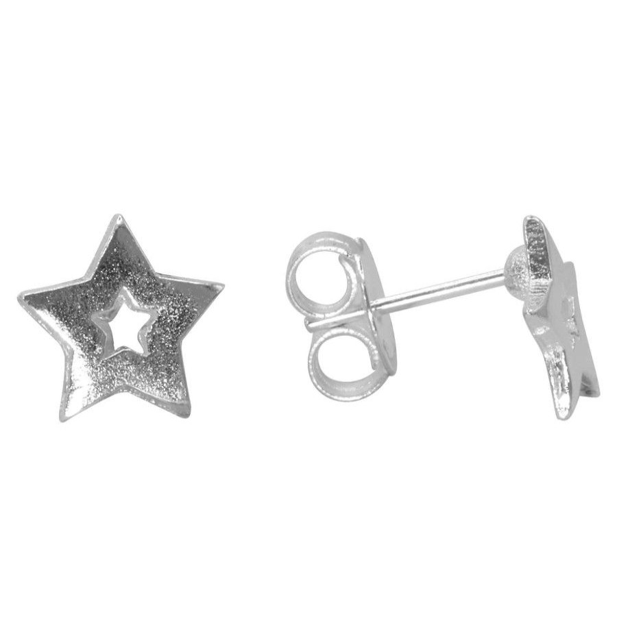 Joyas Enchapadas Marca DJOYAS Enchapado En Plata | Aros Enchapados En Plata Pequenas Figuras De Estrella