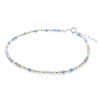 Joyas De Plata Marca DJOYAS | Tobillera De Plata 925 Agatas Tonos Pastel Con Mini Esferas