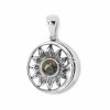 Joyas De Plata Marca DJOYAS Colgante Piedra Natural | Colgante De Plata 925 Flor De Luna Con Labradorita