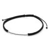 Joyas De Plata Marca DJOYAS Pulseras Hombre | Pulsera De Plata 925 Macrame Negra Con Esferas