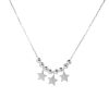 Joyas De Plata Marca DJOYAS Collares Con Circon | Collar De Plata 925 Trio De Estrellas Con Circones Y Esferas