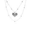 Joyas Enchapadas Marca DJOYAS | Collar Enchapado En Plata Doble Cadena Con Placa Corazon