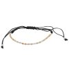 Joyas De Plata BLACK Pulsera Macrame Hilo | Pulsera De Plata 925 Esferas Y Piedras Agata Naranja