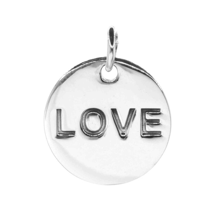 Joyas De Plata BLACK Colgantes De Placa | Colgante De Placa "Love"