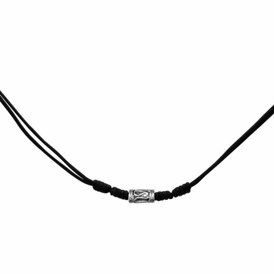 Joyas De Plata BLACK Collares De Plata | Collar De Plata 925 Hilo Negro Con Dije Diseno