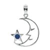 Joyas De Plata BLACK Colgante Piedra Natural | Colgante Luna Y Estrella Lapislazuli