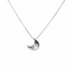 Joyas De Plata Marca DJOYAS Collares Con Circon | Collar De Plata 925 Punto De Luz De Luna 50 Cm