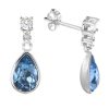 Joyas De Plata Marca DJOYAS | Aros De Plata 925 Gota Cristal Azul Cielo Swarovski Elements