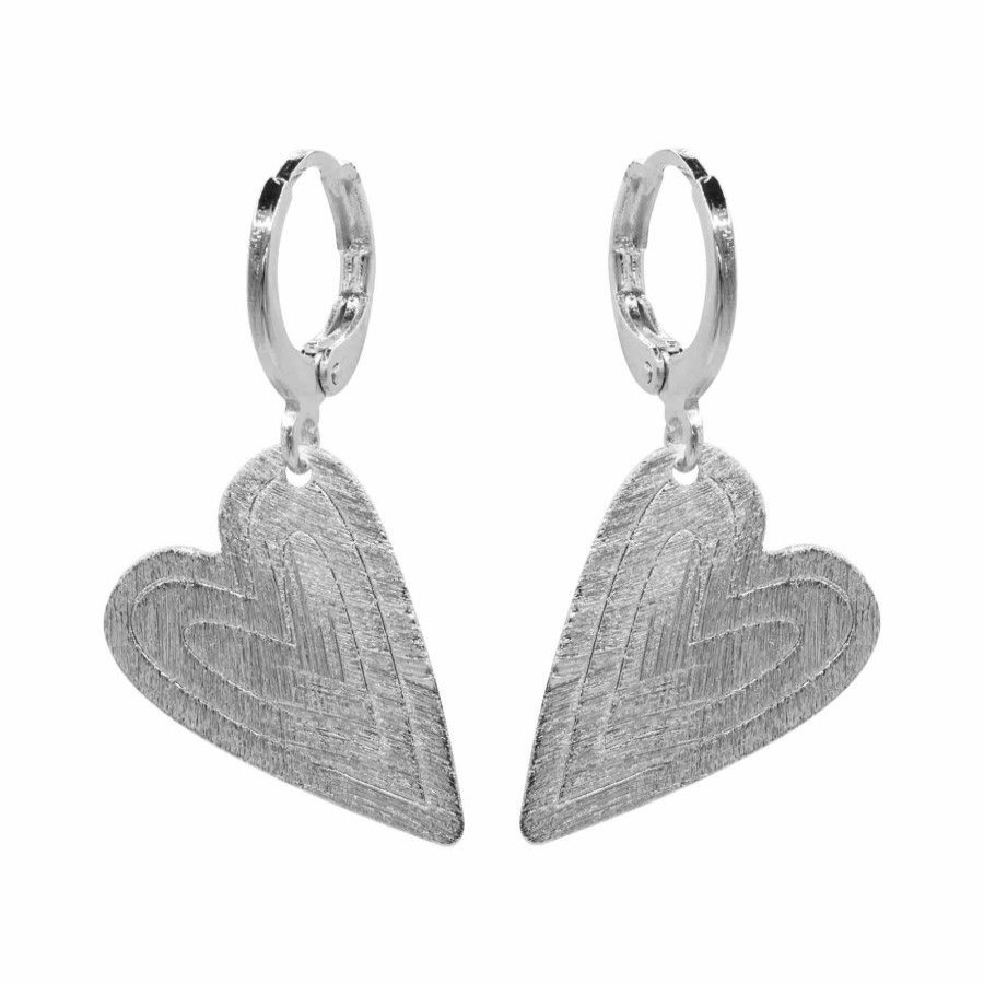 Joyas Enchapadas Marca DJOYAS Enchapado En Plata | Aros Enchapados En Plata Corazones Satinados