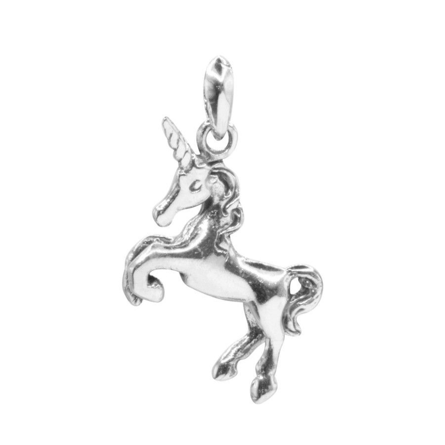 Joyas De Plata BLACK Colgante Plata Lisa | Colgante De Plata 925 Unicornio