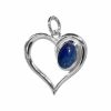 Joyas De Plata Piedras Naturales Colgantes Lapidado | Colgante De Plata 925 Figura Corazon Con Lapislazuli