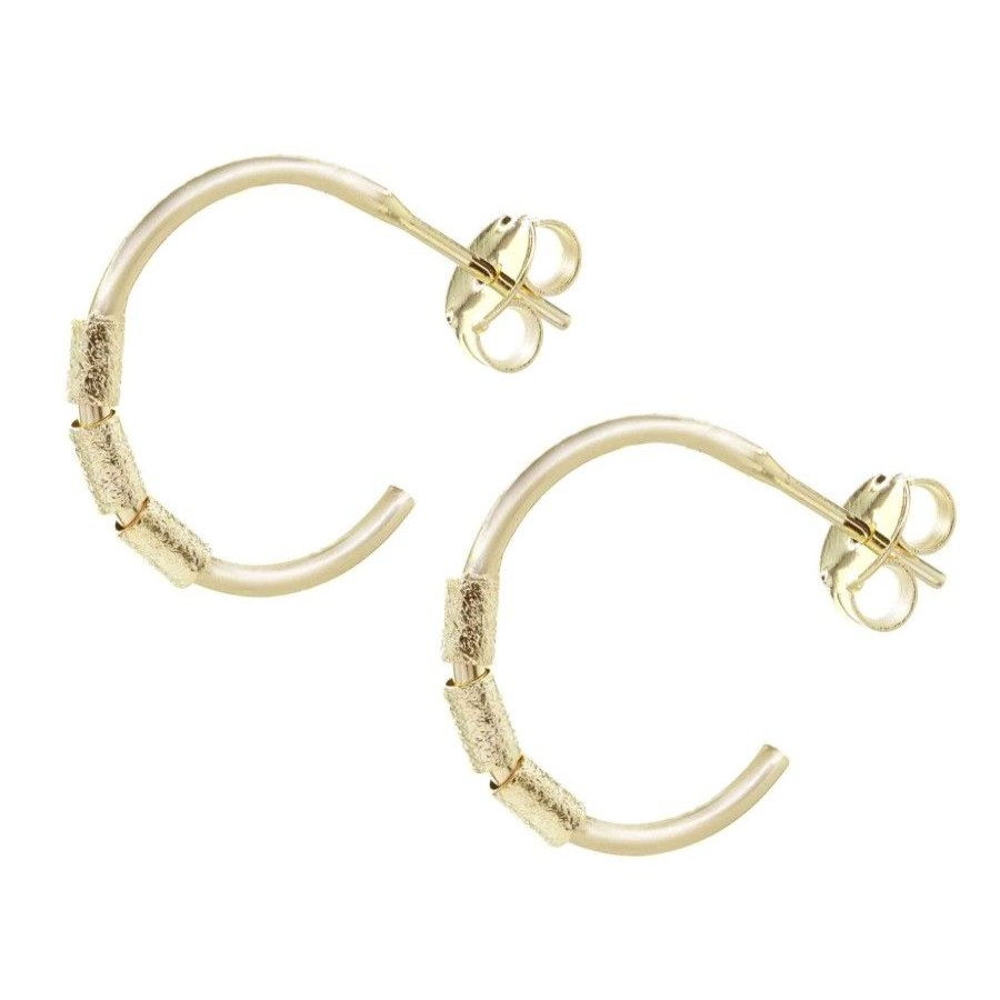 Joyas Enchapadas Enchape DJOYAS Enchapado En Oro | Aros Enchapados En Oro Argollas Con Piezas Satinadas 20 Mm