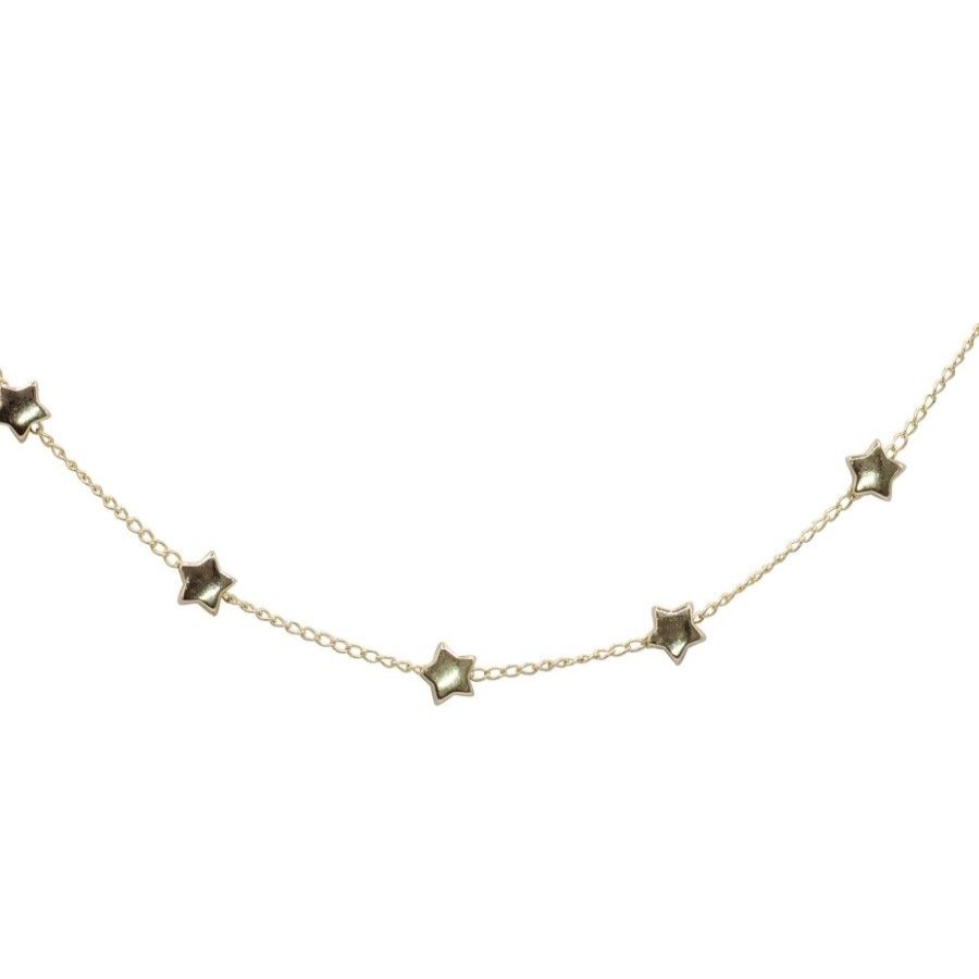 Joyas Enchapadas Marca DJOYAS | Collar Enchapado En Oro Serie De Estrellas 43 Cm