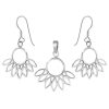 Joyas De Plata Marca DJOYAS | Conjunto De Plata 925 Diseno Semi Floreado