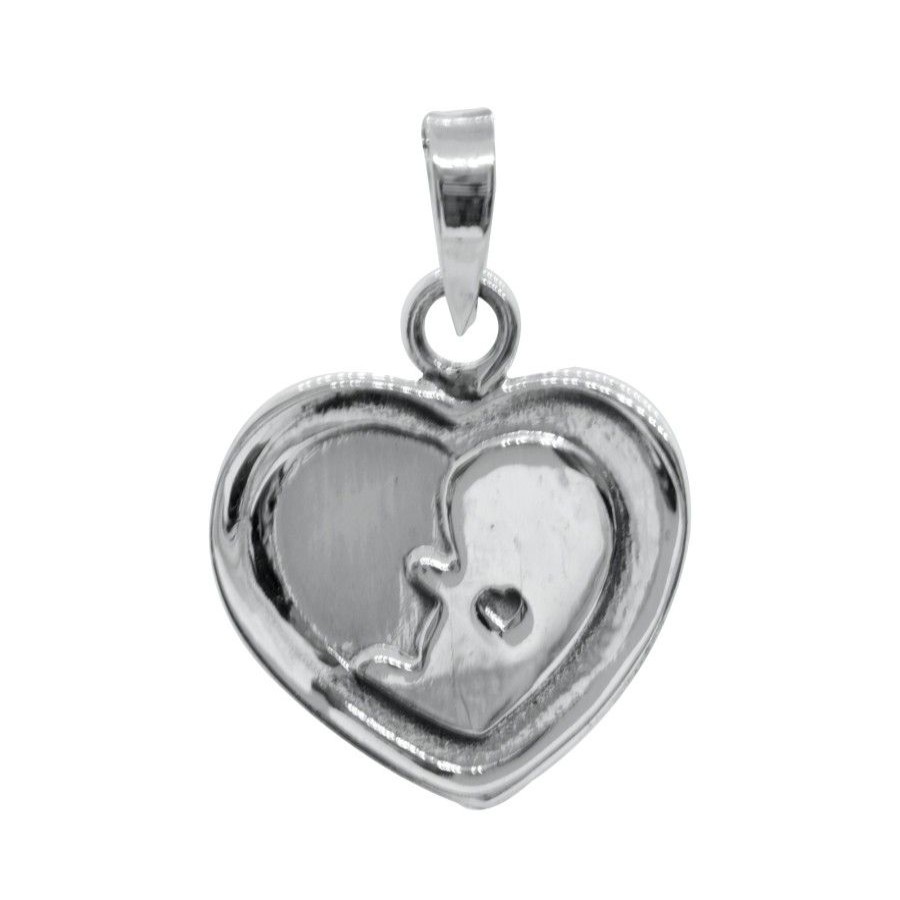 Joyas De Plata BLACK Colgante Plata Lisa | Colgante De Plata 925 Corazon