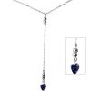 Joyas De Plata BLACK Collares Con Circon | Collar Corazon Cristal Azul Profundo