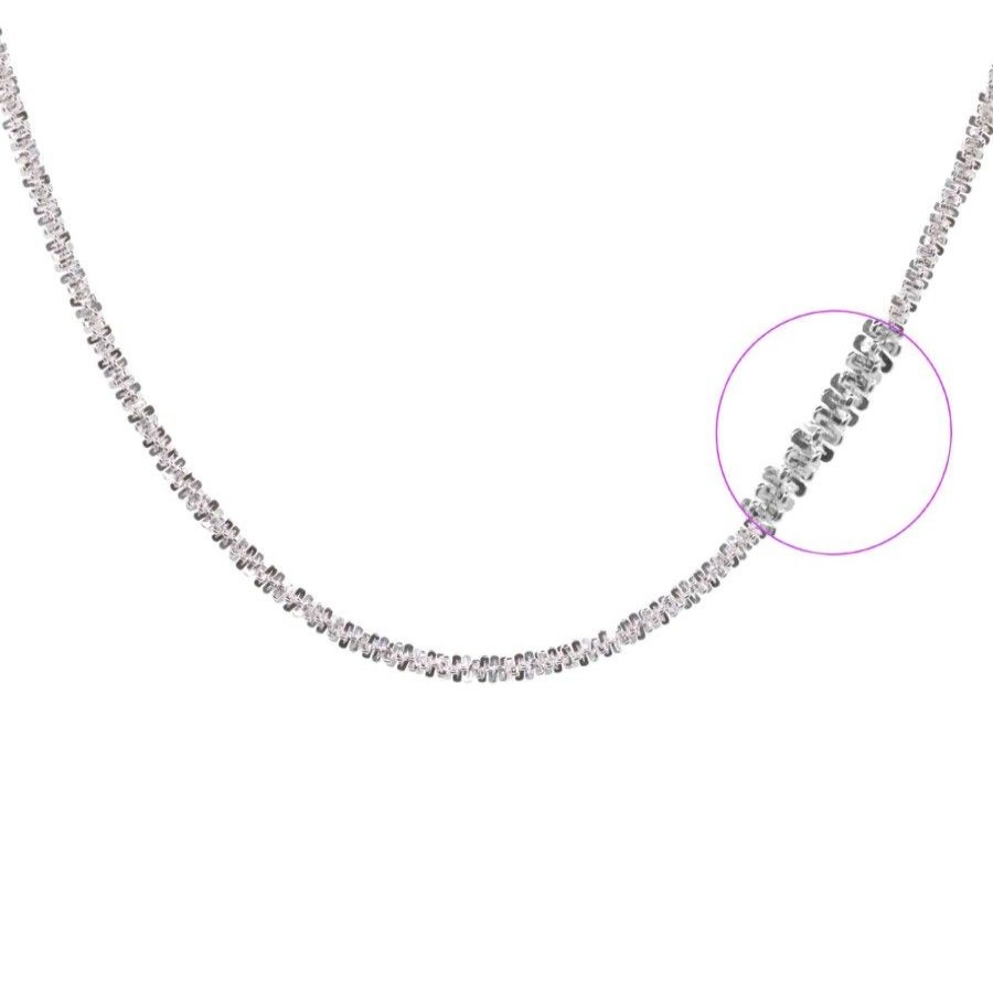 Joyas De Plata Marca DJOYAS | Cadena De Plata 925 Estilo Turbillon 50 Cm