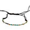 Joyas De Plata BLACK Pulsera Macrame Hilo | Pulsera Hilo Negro Con Agatas Colores