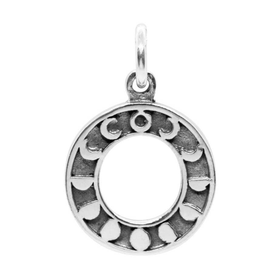 Joyas De Plata Marca DJOYAS Colgante Plata Lisa | Colgante De Plata 925 Fases Lunares