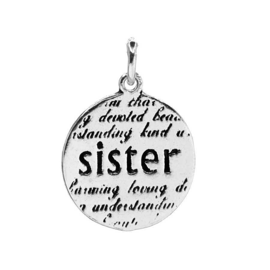 Joyas De Plata BLACK Colgante Plata Lisa | Colgante Placa "Sister"