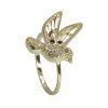 Joyas Enchapadas BLACK | Anillo Enchapado En Oro Colibri Con Circones