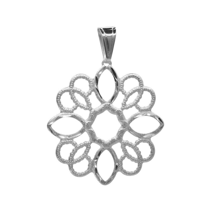 Joyas Enchapadas Marca DJOYAS | Colgante Enchapado En Plata Flor Estilo Mandala