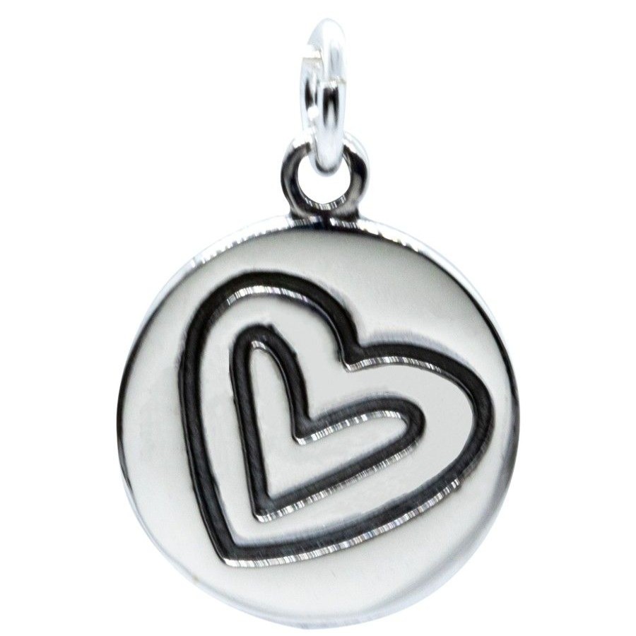 Joyas De Plata BLACK Colgantes De Placa | Colgante De Placa Con Corazon En Plata 925