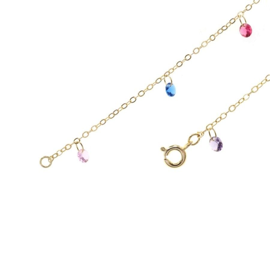 Joyas Enchapadas Joyas Infantiles | Pulsera Enchapada En Oro Rosado Circones De Colores