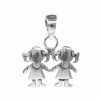 Joyas De Plata Marca DJOYAS Colgantes Nino Nina | Conjunto De Plata 925 Hermanas