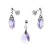 Joyas De Plata Marca DJOYAS | Conjunto De Plata 925 Swarovski Elements Gotas Lavanda