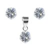 Joyas De Plata Marca DJOYAS | Conjunto De Plata 925 Flores De Circon