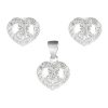 Joyas De Plata Marca DJOYAS | Conjunto De Plata 925 Corazones Cruzados Con Circones