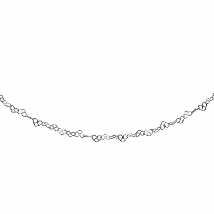 Joyas De Plata Marca DJOYAS | Cadena De Plata 925 De Corazones 50 Cm