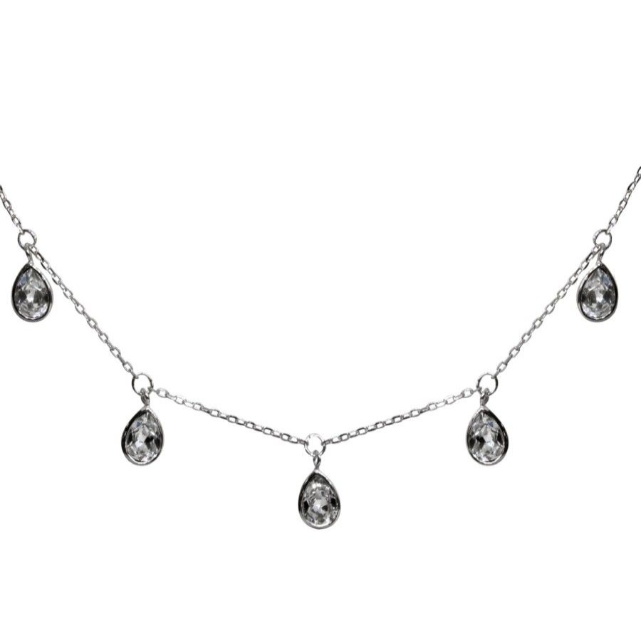 Joyas De Plata Cyber 2023 | Collar Lagrimas Cristal Swarovski Elements