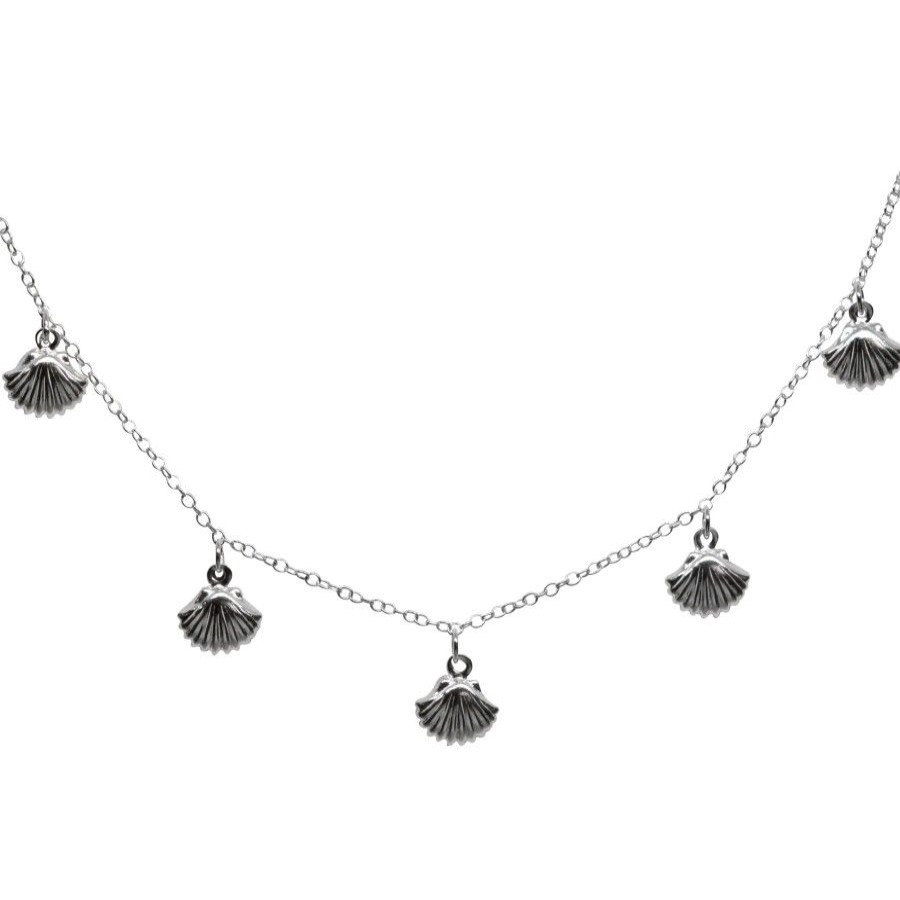 Joyas De Plata BLACK Collares De Plata | Collar De Plata 925 Con Multiples Conchas