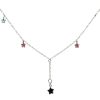 Joyas De Plata BLACK Collares Con Circon | Collar Estrellas Negra Con Circon Colores