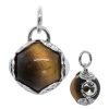 Joyas De Plata DistribuidoraDeJoyas.cl Colgante Piedra Natural | Colgante Esfera Con Piedra Ojo De Tigre