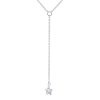 Joyas De Plata Marca DJOYAS Collares Con Circon | Collar De Plata 925 Modelo En V Con Estrella Circon