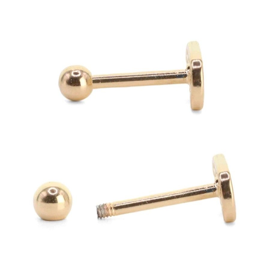 Joyas Enchapadas Marca DJOYAS Enchapado En Oro | Aro Enchapado En Oro Rosado Piercing Placa Calada Con Circones