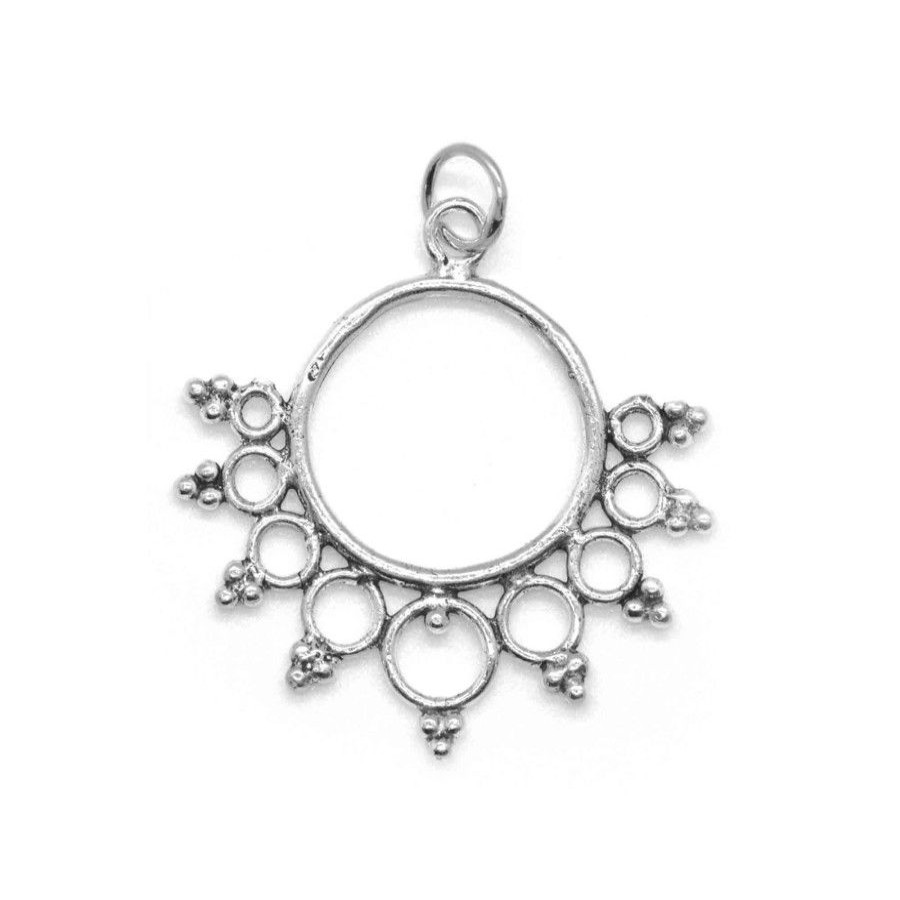 Joyas De Plata Marca DJOYAS Colgante Plata Lisa | Colgante Circulos Y Puntos