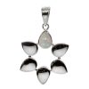 Joyas De Plata BLACK Colgante Piedra Natural | Colgante Petalos Con Piedra Luna