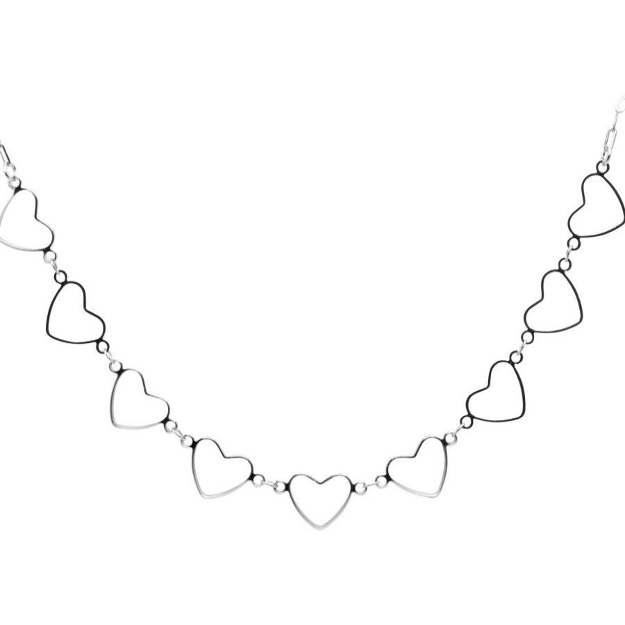 Joyas Enchapadas Marca DJOYAS | Collar Enchapado En Plata Serie Corazones