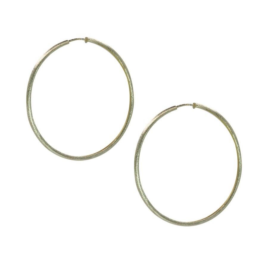 Joyas Enchapadas Marca DJOYAS Enchapado En Oro | Aros Enchapados En Oro Argollas Satinadas 50 Mm