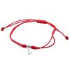 Joyas De Plata Marca DJOYAS Pulsera Macrame Hilo | Pulsera De Plata 925 Hilo Rojo Ajustable Con Serpiente