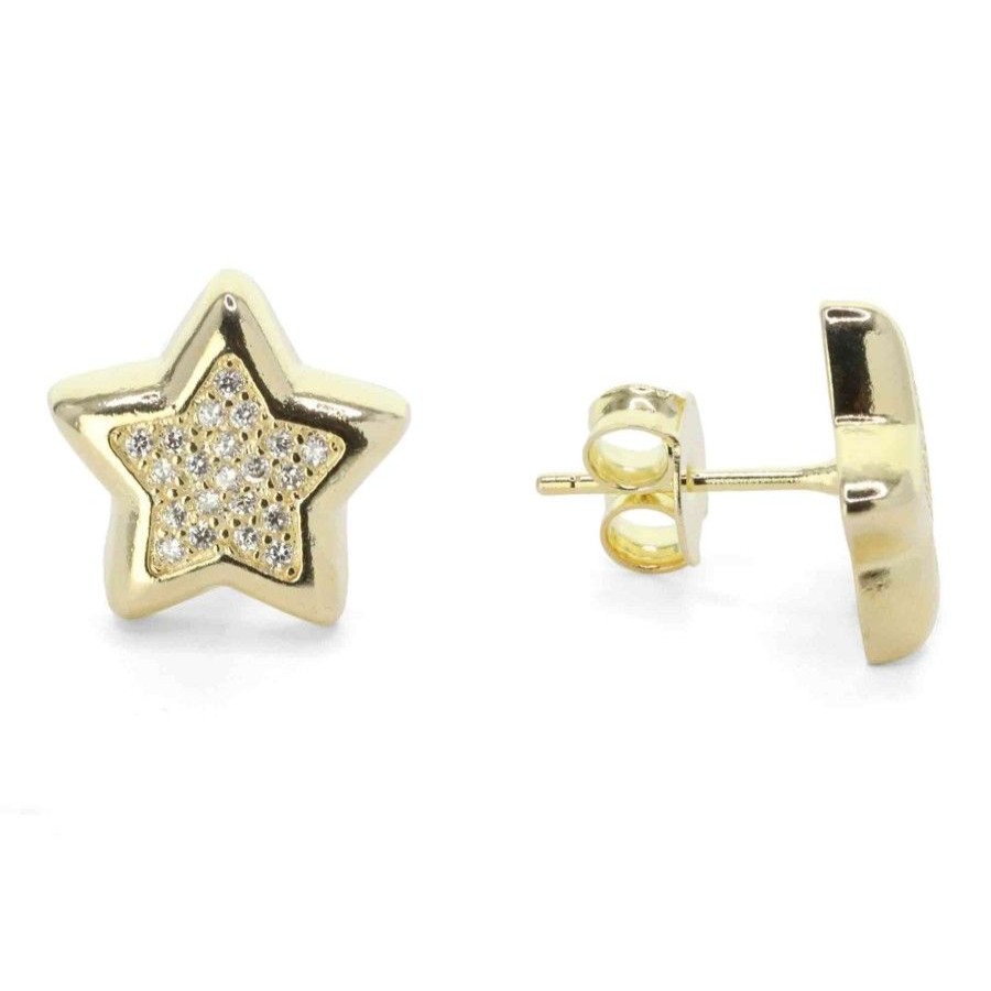 Joyas Enchapadas Marca DJOYAS Enchapado En Oro | Aros Enchapados En Oro Estrellas Con Circones